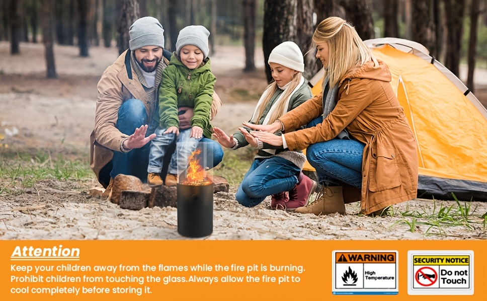 Fire Bowl Tabletop Fire Pit Indoor Outdoor Butane Fuel Mini Portable Fireplace with Glass Wind Guard for Garden, Patio and Yard Use