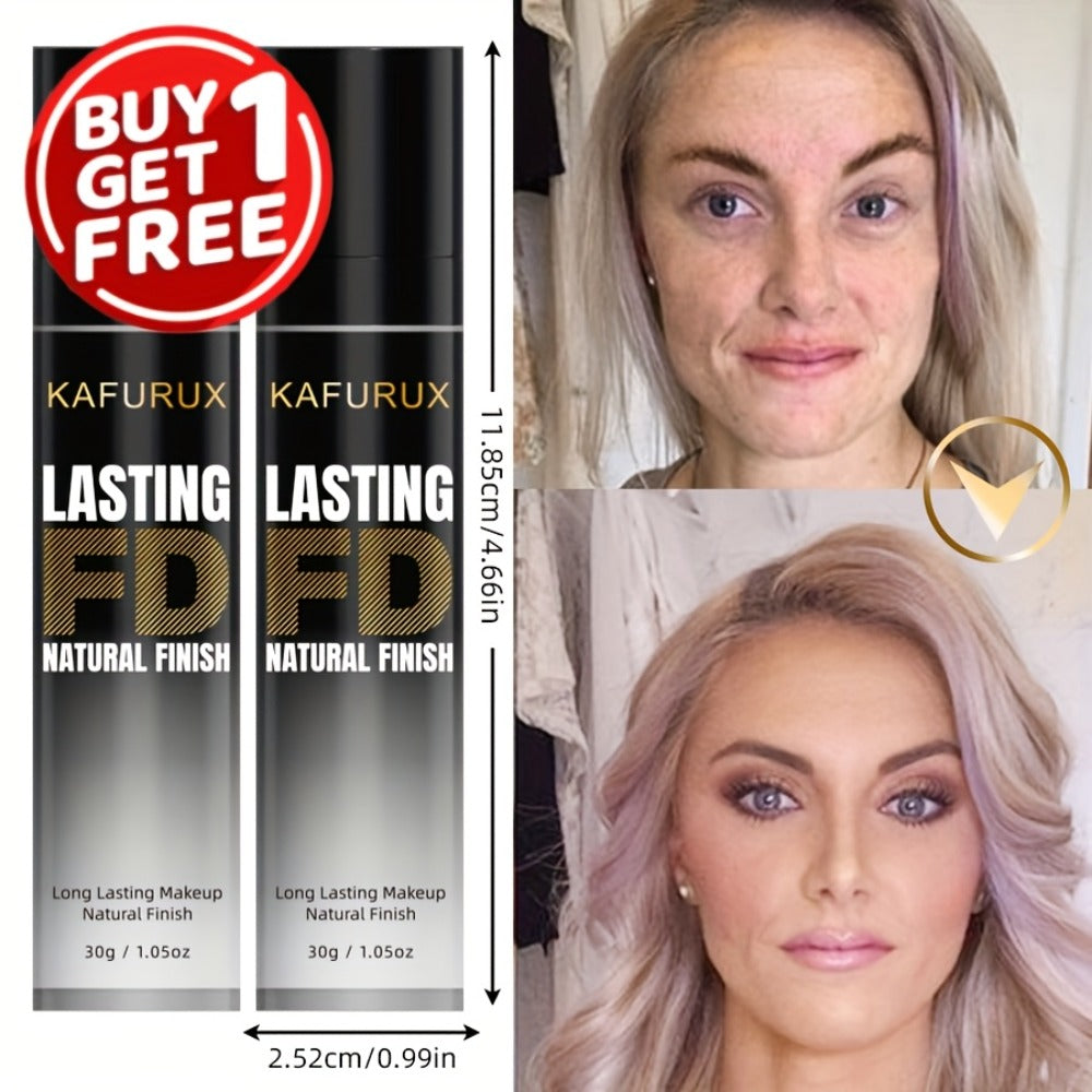 KAFURUX Liquid Foundation Two-Bottle Set with Pump Dispensers and Eight Matching Shade Pairs
