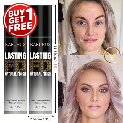 KAFURUX Liquid Foundation Two-Bottle Set with Pump Dispensers and Eight Matching Shade Pairs