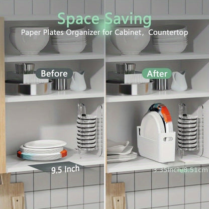 Plate Rack Kitchen Organizer Stackable Plastic Holder for 6 to 9.5-Inch Plates in Single or Multi-Piece Sets