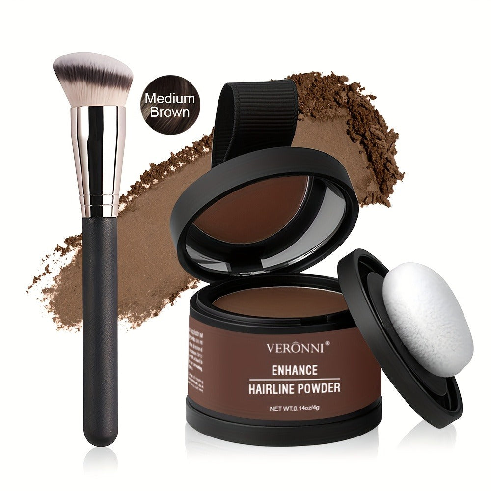 Hairline Shadow Powder Kit with Brush – Waterproof Hairline Concealer & Hair Root Touch Up Powder | Instant Fuller-Looking Hairline | 6