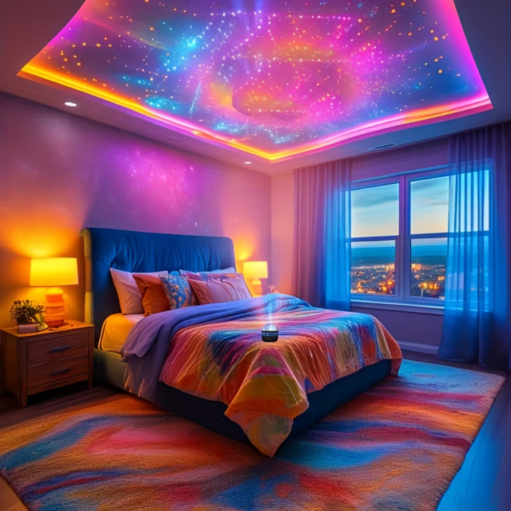 Water Ripple Projection Lamp 3D Dynamic Wave Atmosphere Light, USB Powered, Remote Control