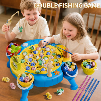 Magnetic Fishing Game for Kids 66 Pieces, Ocean Fishing Toy Set with Rods for Toddlers Ages 3 4 5 6