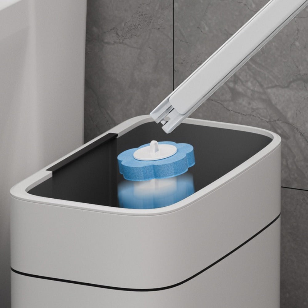 Disposable Toilet Brush Set with Replacement Brush Heads Wall Mounted or Floor Standing for Entryways, Bedrooms and Living Spaces