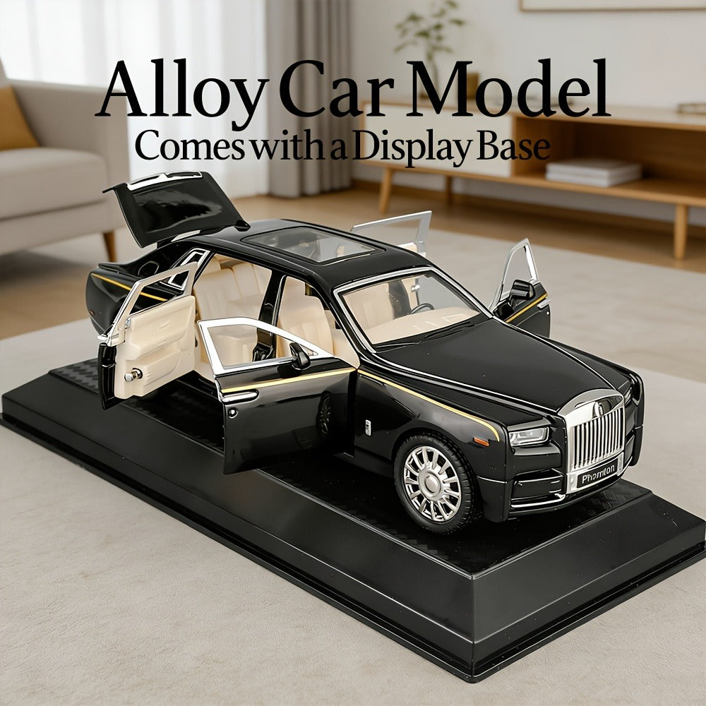Collectible Diecast Car Model Zinc Alloy with Display Base & Openable Doors – Highly Detailed Static Decoration for Home Office Desk