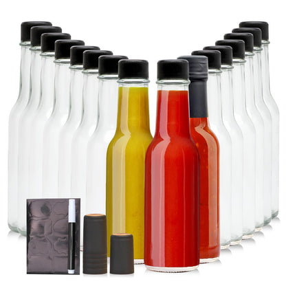 Small Sauce Bottles with Lids 5oz Sealed Inner Cover Set for Hot Sauce Salad Dressing Tomato for Home Cooking, Dining and Outdoor Meals