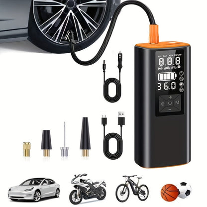 150 PSI Cordless Tire Inflator with 6000mAh Battery, Digital Pressure Gauge, LED Light and USB-C Charging