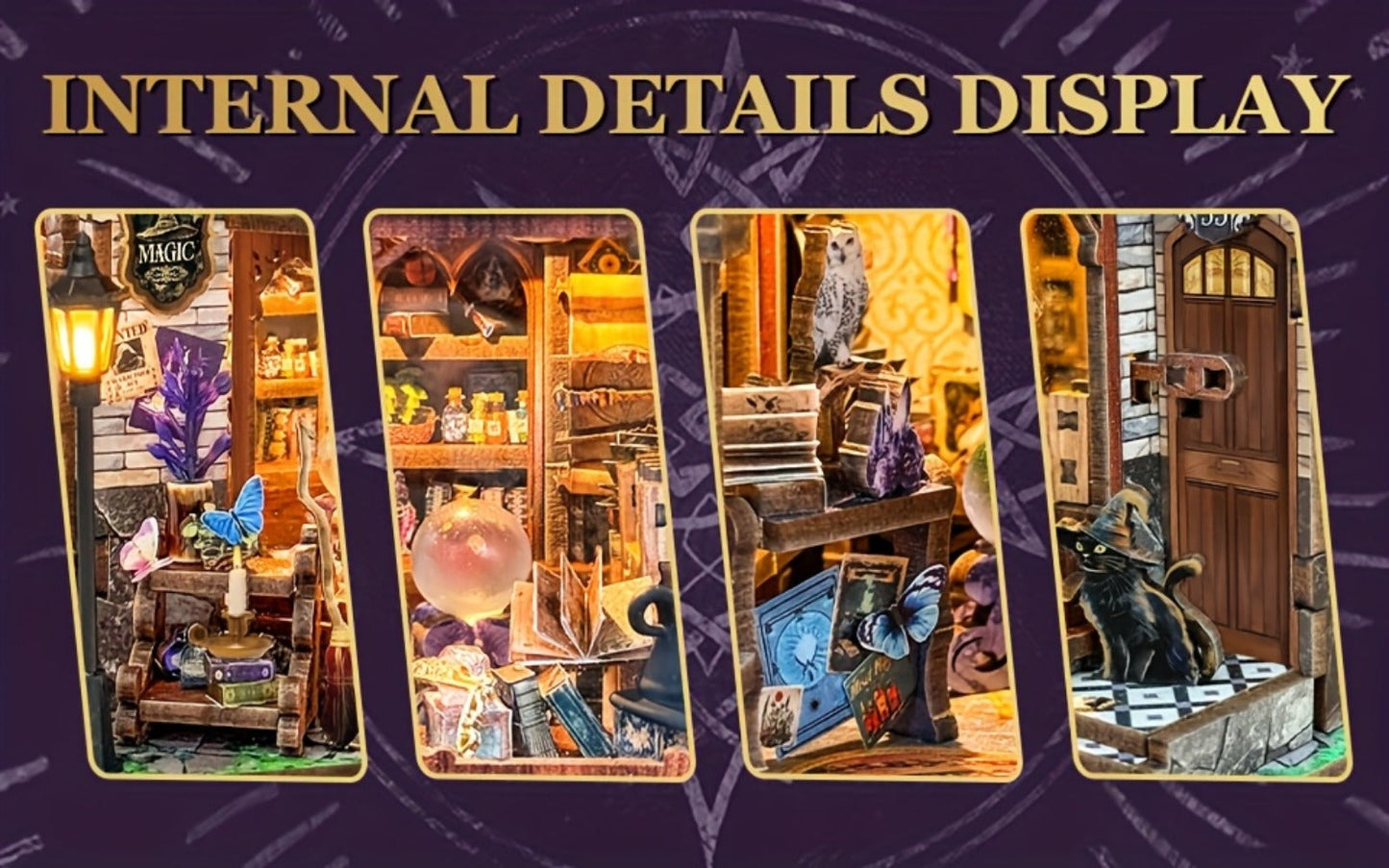 DIY Wood Miniature Bookhouse Model Kit SQ-71 Time Magic Club with Mechanical Link System – Adult Collector Dollhouse Display Piece