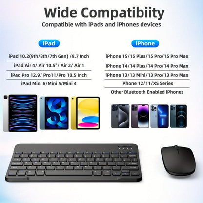 Wireless Keyboard and Mouse Combo with Mouse Pad, Silent 2.4G USB Full Size Keyboard Mouse Set for PC Laptop Mac Desktop