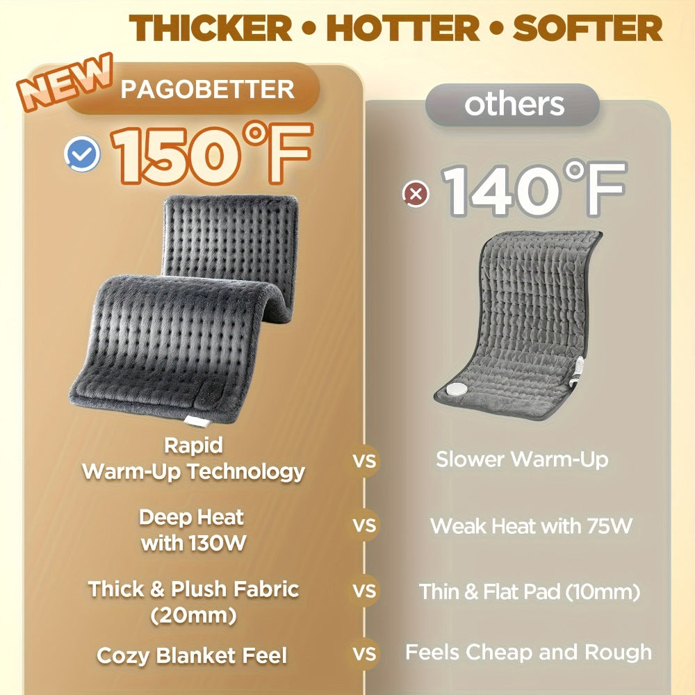 Heating Pad for Back & Neck Pain, Ultra Flannel, Fast Heating, Dry & Moist Heat, Auto Shut-Off