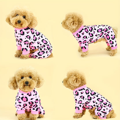 Dog Sweater Plush Leopard Print – Soft Warm Pet Clothes for Small Medium Large Dogs, Stylish Pink Dog Outfit for Chihuahua Poodle Teddy