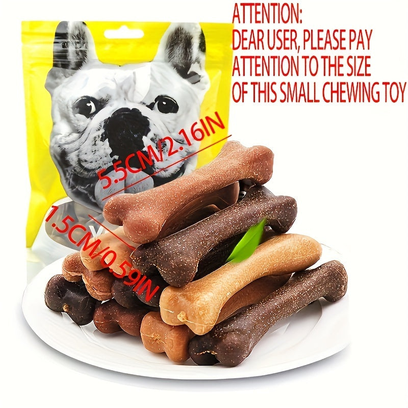 Assorted Dog Chew Sticks, 50-Piece Pack with Small Bone and Brush Shapes in Multiple Colors
