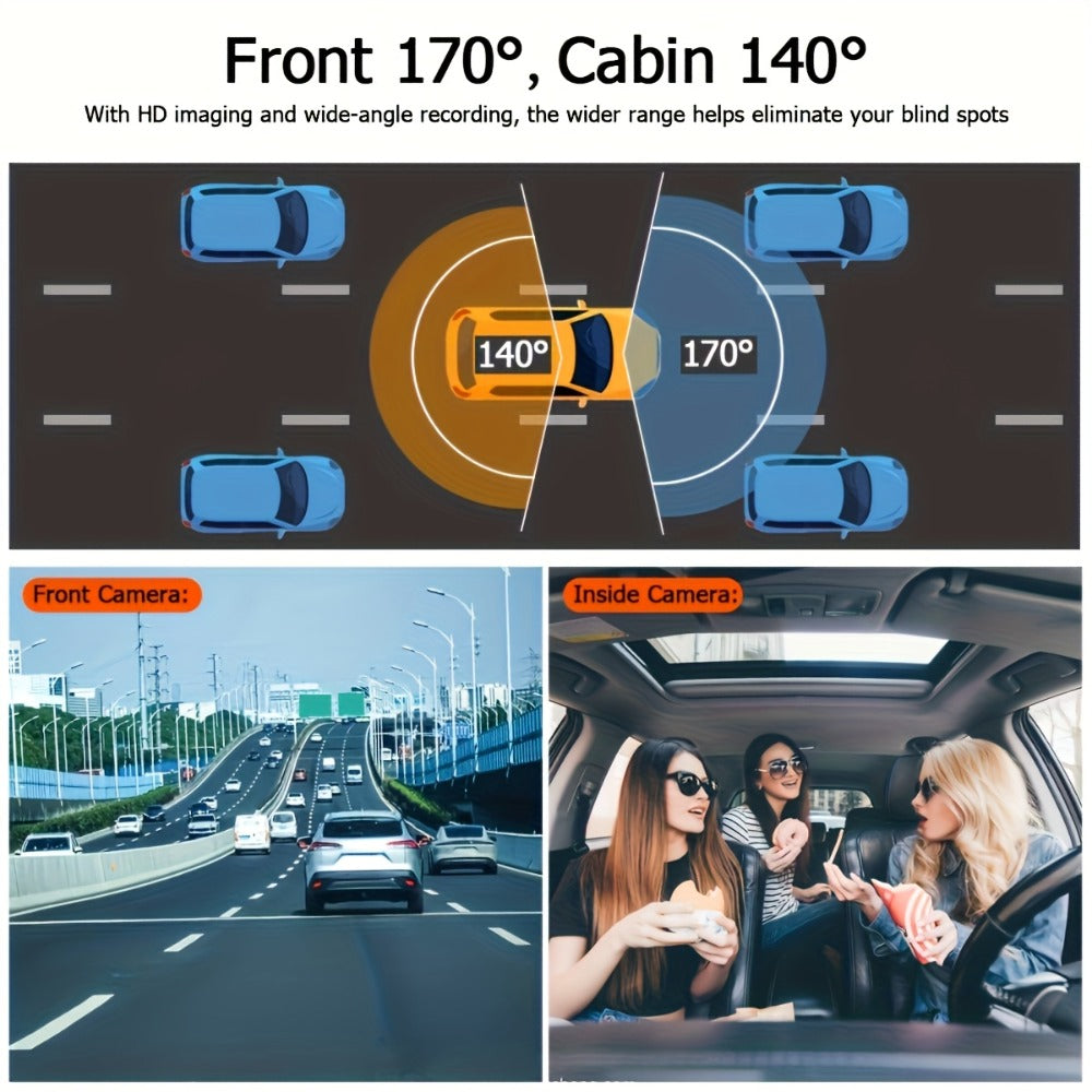 1080P-Labeled Dash Camera with Dual- or Triple-Lens Options, WiFi and 16GB, 32GB or No-Card Bundles