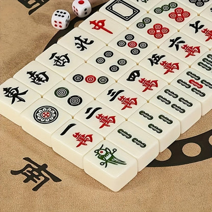 Mini Mahjong Set Portable Travel Size – Compact Authentic Chinese Tile Game for Family Fun Logical Thinking On-the-Go Entertainment