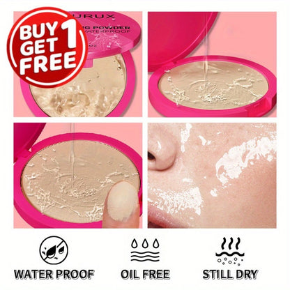 Pressed Powder Foundation 2 Pcs Set Waterproof Sweatproof Lightweight Buildable Coverage, for Makeup, Travel and Everyday Vanity Use