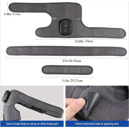 Heating Knee Massager 3-in-1 Wireless Vibrating Knee Brace - Electric Heating Pad with Vibration Massage for Knee