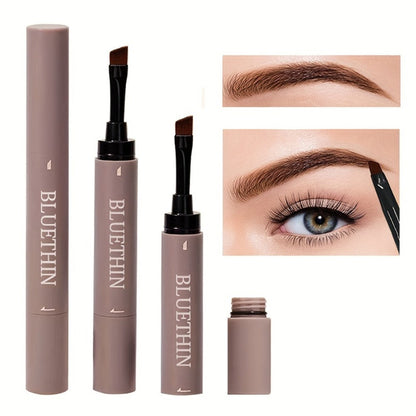 Waterproof Eyebrow Pencil Dual Ended with Angled Tip Flat Tip & Spoolie Brush Smudge Proof Long Lasting Brow Definer for Women Gray Black