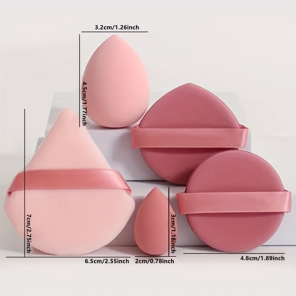 Makeup Sponge & Cushion Puff Set 50Pcs Ultra-Soft Velvet Latex-Free Blending Sponges for Liquid Foundation Concealer BB Cream Wet Dry Use