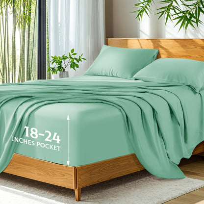 Bamboo Bed Sheets Set Twin Full Queen King for Entryways, Bedrooms and Living Spaces, with the Listed Configuration
