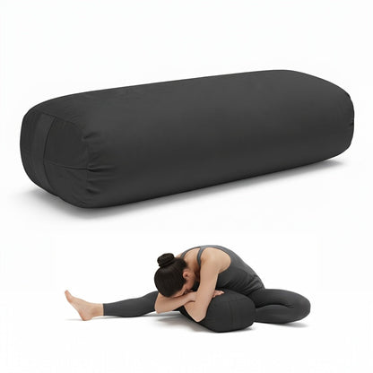 Yoga Bolster Pillow for Restorative Yoga & Meditation - Memory Foam Support Pillow with Removable Velvet Cover