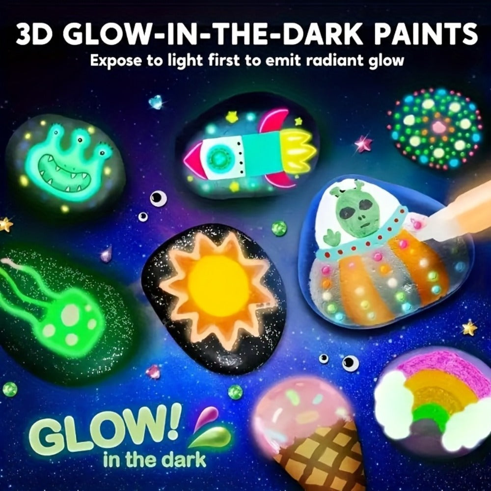 Stone Painting Set Glow in the Dark for Kids with the Listed Color, Size or Set Options for Everyday Use
