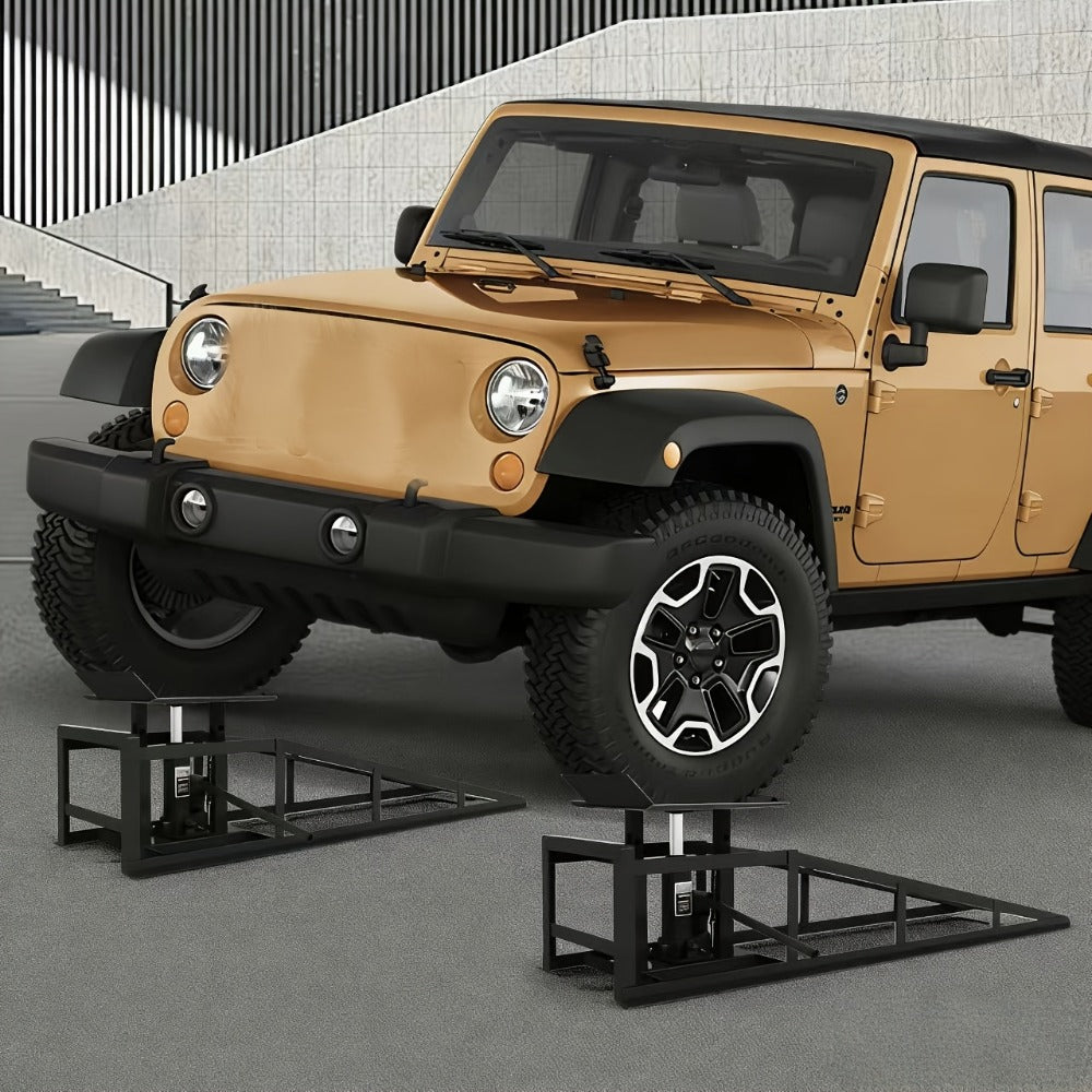 Hydraulic Car Ramps 2-Pack 5T High Lift Vehicle Wheel Ramps for Oil Change Tire Service for Entryways, Bedrooms and Living Spaces