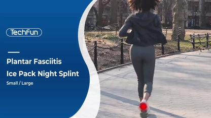 Plantar Fasciitis Night Splint with Detachable Gel Ice Pack, Breathable Foot Drop Brace for Heel Pain