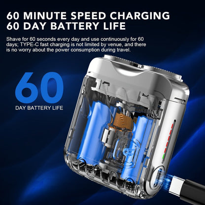 Mini Double-Head Electric Shaver with Travel Case in White, Orange or Black and 2.5-Inch Height