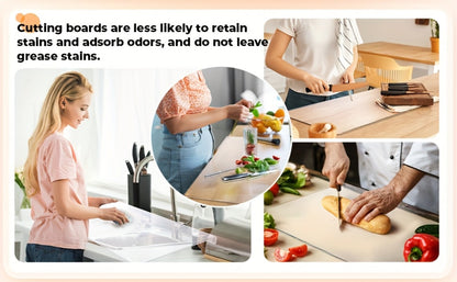 Acrylic Cutting Board Large Anti-Slip 17x23 Inch – Clear & Black Countertop Protector for Kitchen & Restaurant