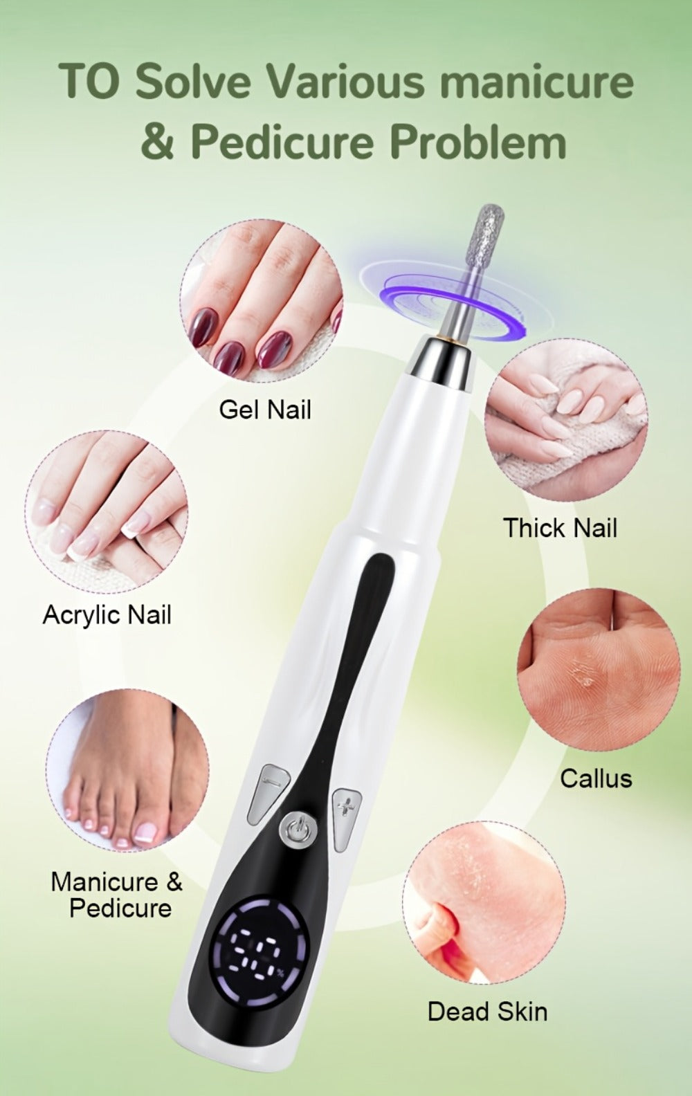 Electric Nail Drill Kit 12 Bits & Stand, 20000RPM Professional Nail File for Gel Polish Removal, Acrylic