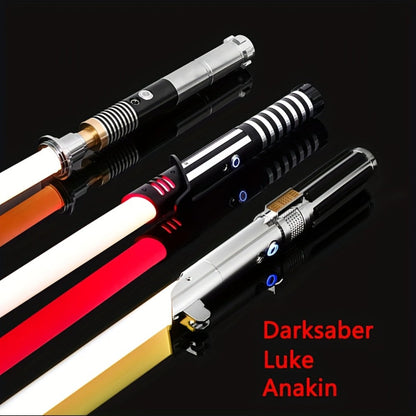 Light Up Saber with Metal Handle RGB 16 Colors, LED Cosplay Laser Sword with Sound Effects, Anakin Luke Darksaber Style