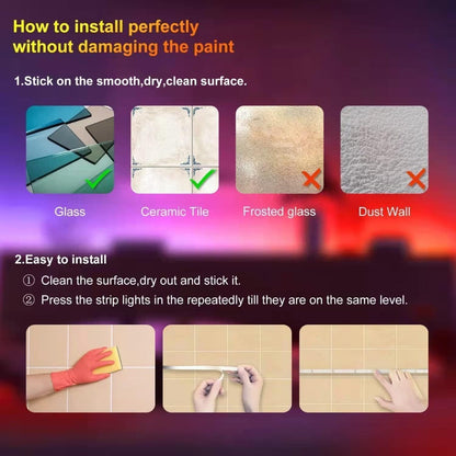 IR Remote LED Strip Lights with Music Sync & DIY Mode – RGB Color Changing Gradient Breathing Flashing for a Home Lash Beauty Routine
