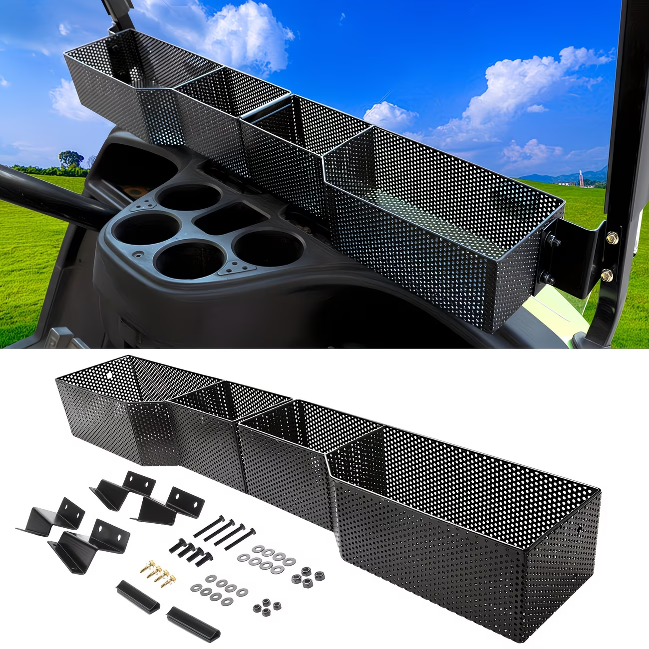 Golf Cart Storage Tray Organizer Front Inner Basket – Compatible with Yamaha G29 Drive & Drive 2 Models, Upgraded Larger Compartments