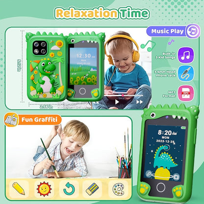 Explorer Toy Phone in Pink, Purple or Green with Dual Cameras, Touchscreen Interface and 8GB Label