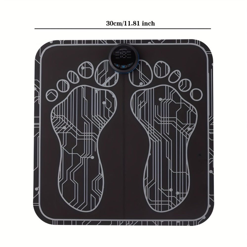 EMS Foot Massager Pad with TENS Therapy, Portable Electric Foot Massage Machine, Reusable Pad, Multiple Mode Adjustment