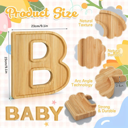 Baby Shower Charcuterie Board Set – 4-Piece BABY Letter Shaped Wooden Serving Tray, Bamboo Snack Platter for Gender Reveal, Birthday Party