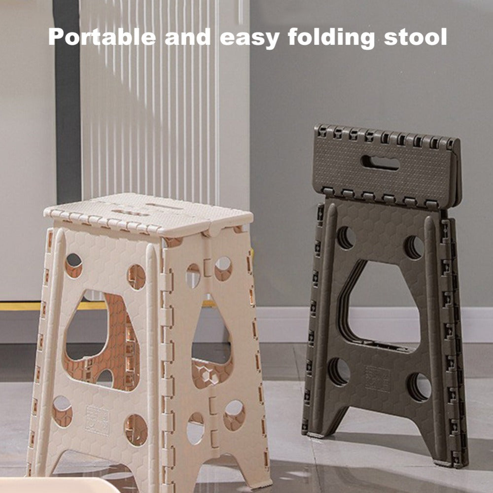 Folding Step Stool 19 Inch with Handle Portable Foldable Step Ladder for Kitchen Camping Bathroom Bedroom Adults Seniors White Blue Grey