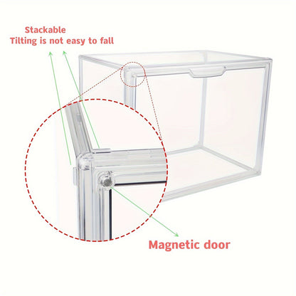 Clear Display Case Set of 3, Dustproof Transparent Storage Box Organizer for Collectibles, Car Models