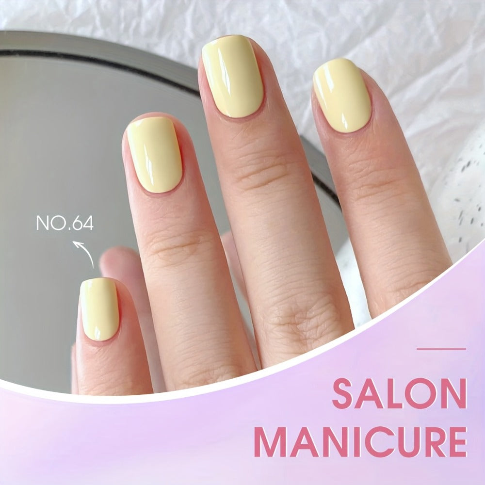 Gel Nail Polish 9-Color Macaron Pastel Set in Square Bottles with High-Saturation Finish and UV/LED Cure for Nail Art