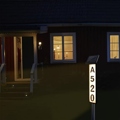 Solar Column Sign Light LED Address Sign Light Outdoor - Dusk to Dawn Solar Powered Post Light for Home Driveway Gate Lawn Floor Yard