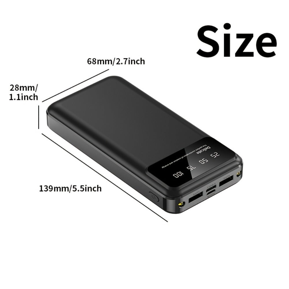 65000mAh Portable Power Bank with LED Display USB Charger for iPhone 17 16 15 14 13 12 11 XS Android Phones Tablets