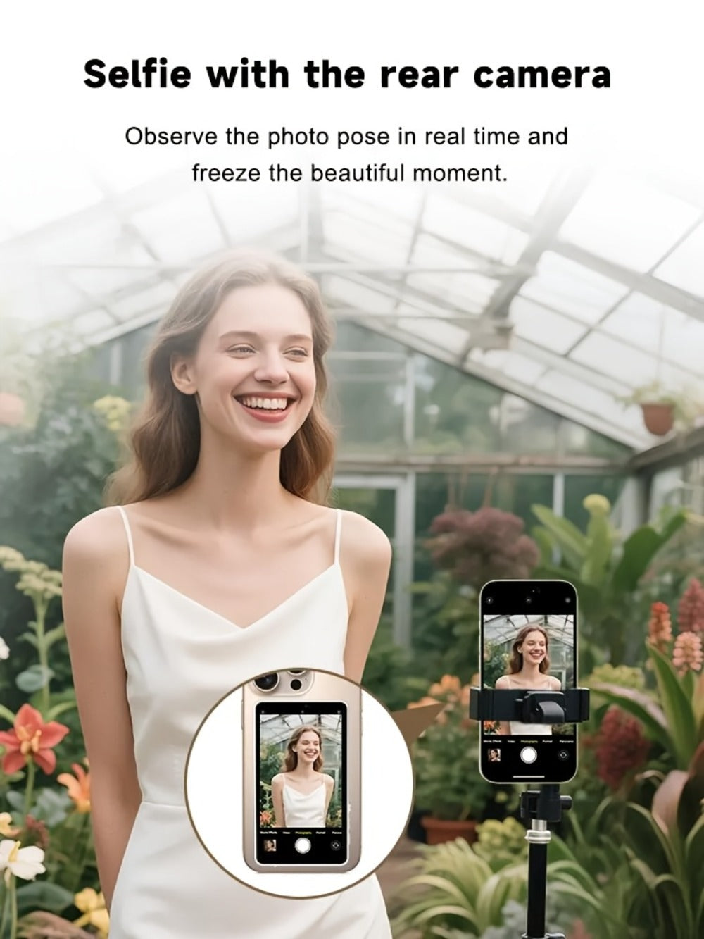 Magnetic Selfie Monitor Screen for Vlogging & Live Streaming, Rear-Facing Main Camera Display for iPhone & Android