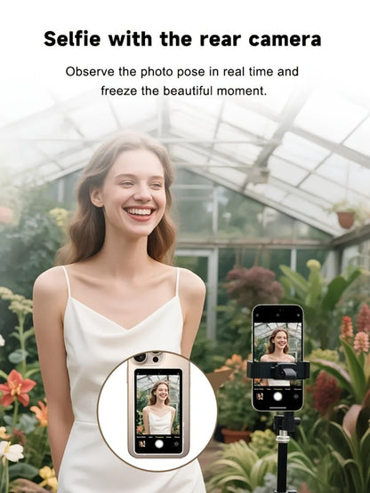 Magnetic Selfie Monitor Screen for Vlogging & Live Streaming, Rear-Facing Main Camera Display for iPhone & Android