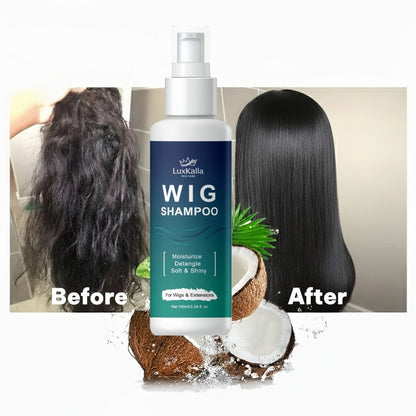 Synthetic Hair Shampoo 2-in-1 Deep Cleansing Revitalizing Detangling, Soak & Rinse Formula for Wigs Hair Extensions Braids