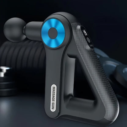 Triangular-Grip Massage Gun with Nine Attachments, Nine Gear Positions and Blue-Black or Gold-Black Finish