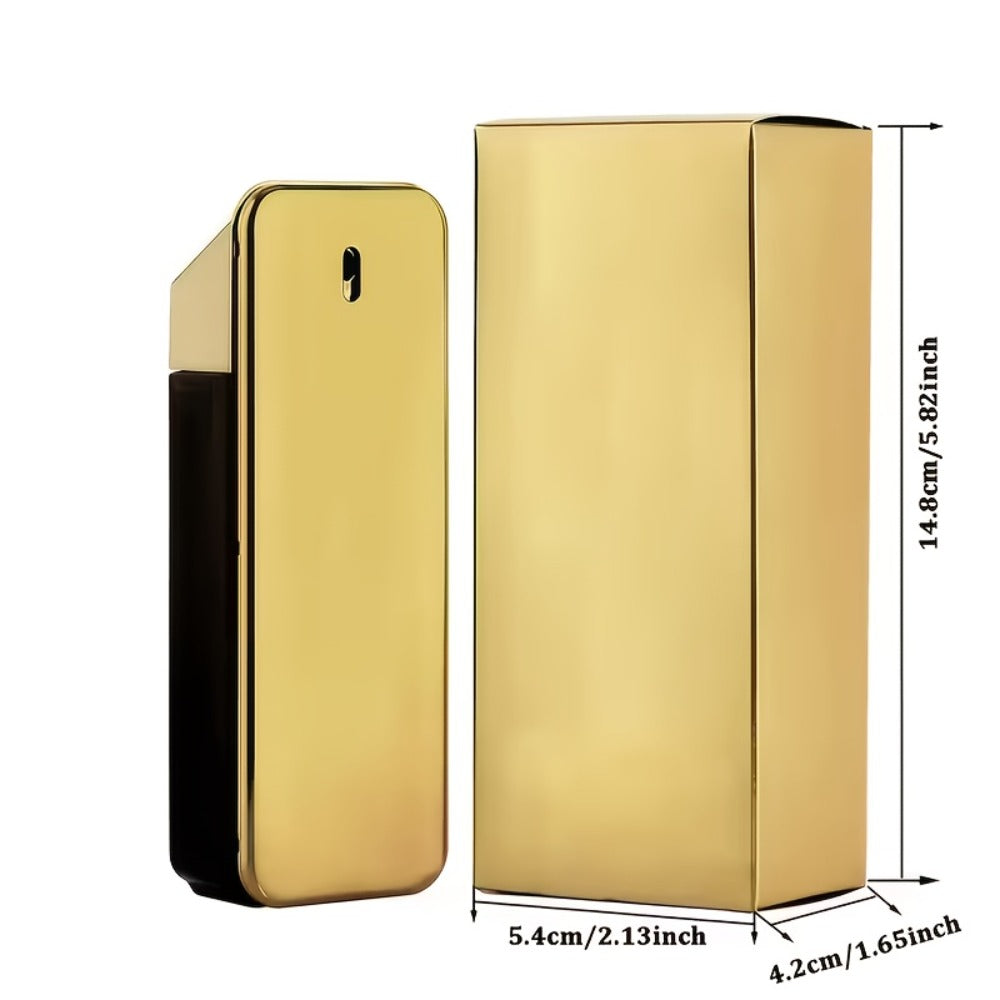 100, 000, 000 Golden Men Cologne Eau de Toilette 3.4 oz 100ml Long Lasting Woody Floral Fragrance Spray Daily Wear Gift