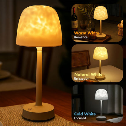 Ocean Wave LED Projector Lamp, 16 Color Rechargeable Cordless Night Light with Remote, Water Ripple Atmosphere Lamp for Bathroom Bedroom