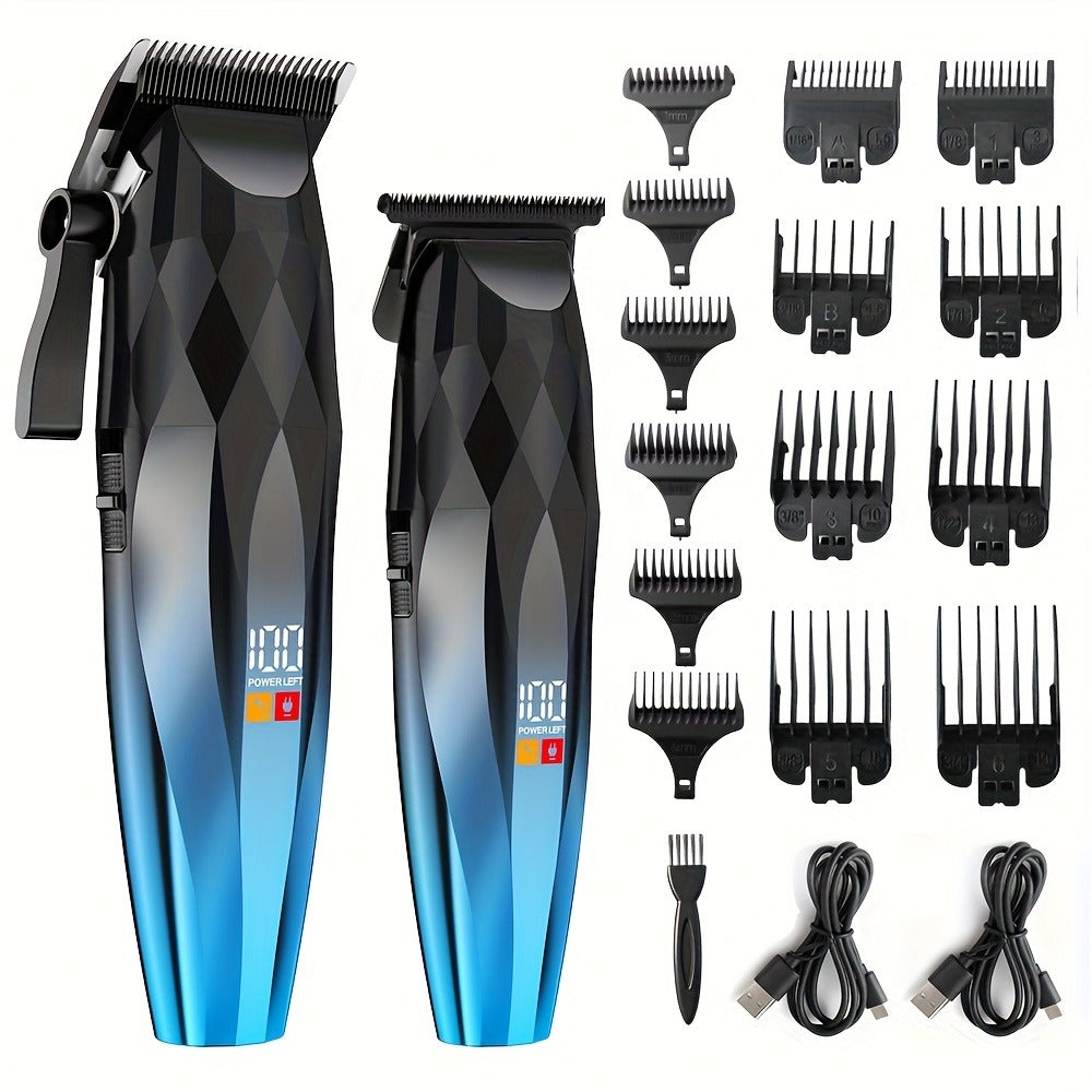 Electric Hair Clipper 2-Pack for Men – Professional Cordless Hair Trimmer Set for Home Car Business Travel