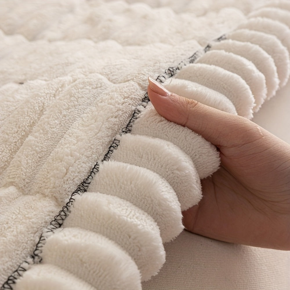 Sofa Cushion Cover Plush Velvet Washable Seat Pad Wavy Edge Soft Kapok Filling for Couch Loveseat 1 2 3 4 Seater