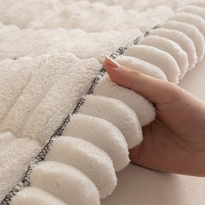 Sofa Cushion Cover Plush Velvet Washable Seat Pad Wavy Edge Soft Kapok Filling for Couch Loveseat 1 2 3 4 Seater